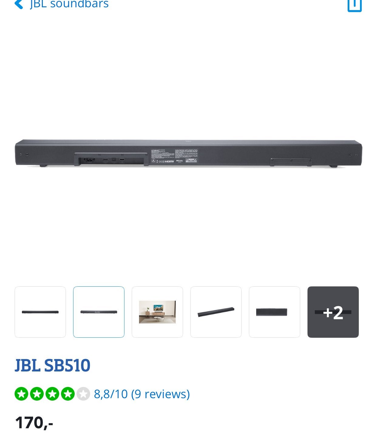 JBL SB510 Soundbar - Krachtig geluid voor uw TV, Ophalen, Bluetooth, Zo goed als nieuw