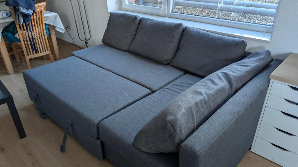 IKEA FRIHETEN / KLAGSHAMN hoekslaapbank - 2 maanden oud, Ophalen, 125 tot 150 cm, 150 tot 200 cm, Driepersoons