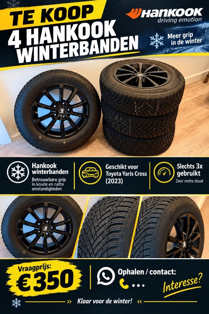 Winterbanden op velg Toyota Yaris Cross, Ophalen, Gebruikt, 16 inch, Banden en Velgen