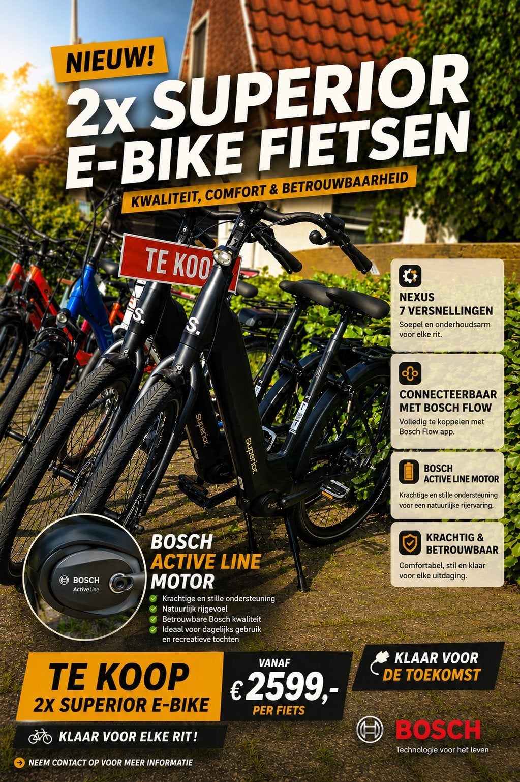 Nieuwe Superior E-Bike met Bosch Active Line Motor, Fietsen en Brommers, Fietsen | Meisjes, Overige merken, Onbekend, Nieuw, Ophalen of Verzenden
