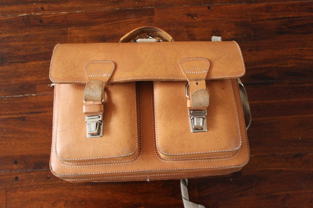 leren ruitertassen  school tas, 30 tot 40 cm, Minder dan 30 cm, Bruin, Aktetas of Boekentas