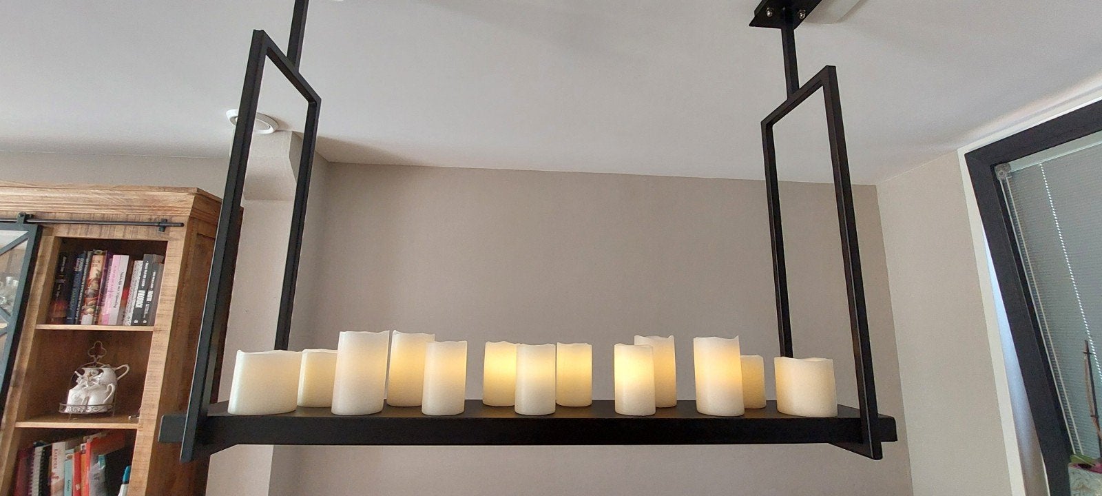 Hestique plafondlamp kaars, Huis en Inrichting, Ophalen, Dimbaar, Overige stijlen, Zwart