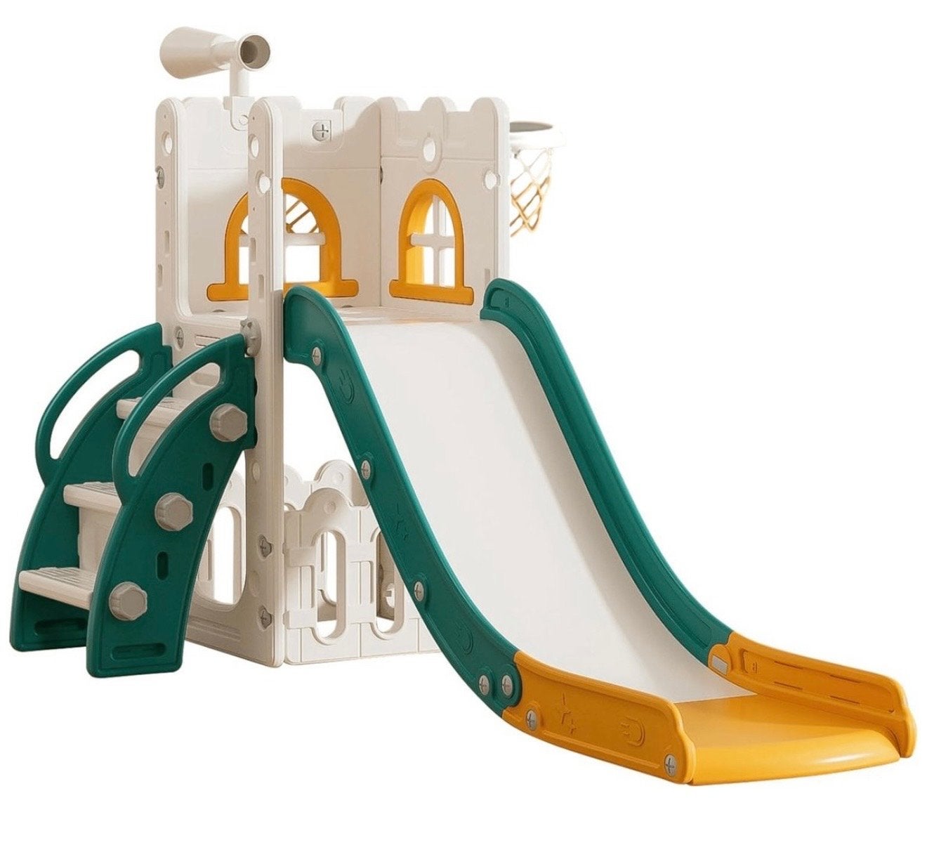 Nieuw Speelhuisje met Glijbaan en Basketbalring, Kinderen en Baby's, Ophalen of Verzenden, Nieuw, Glijbaan