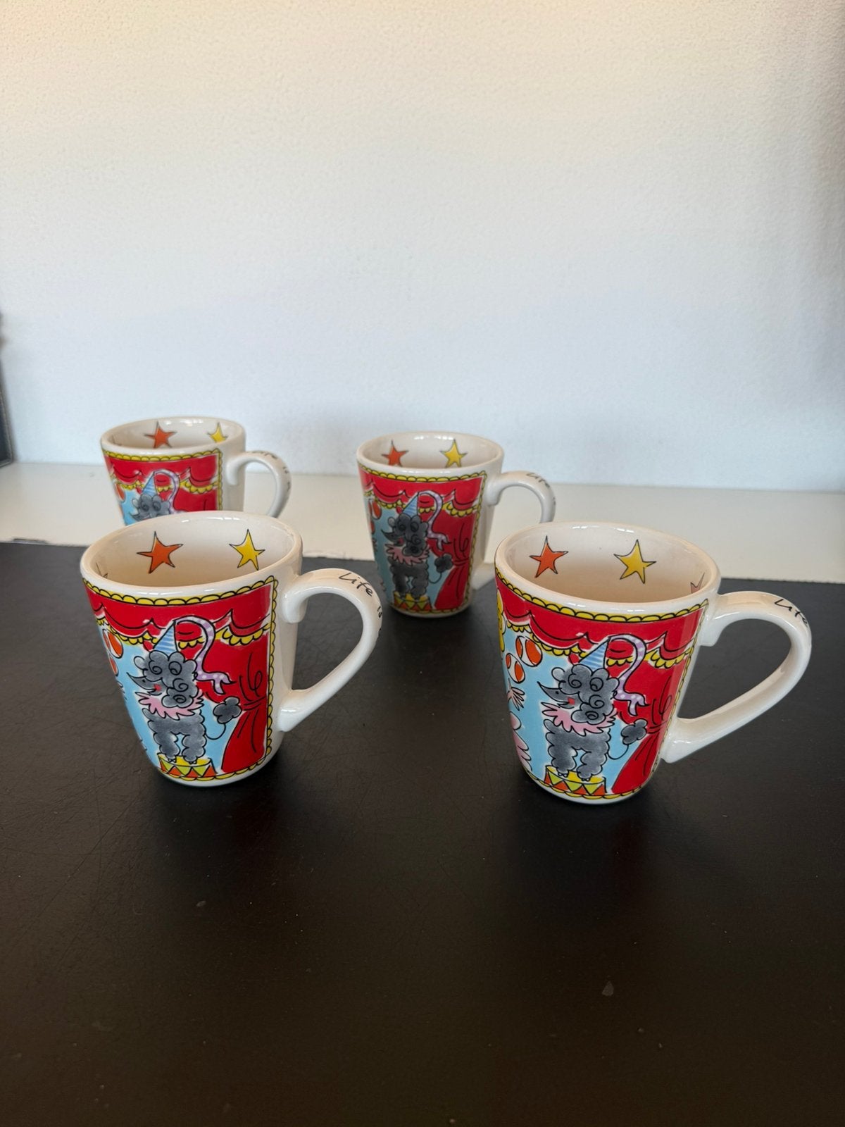 4 grote circus mokken blond Amsterdam, Ophalen of Verzenden, Nieuw, Aardewerk, Kop(pen) en/of Schotel(s)