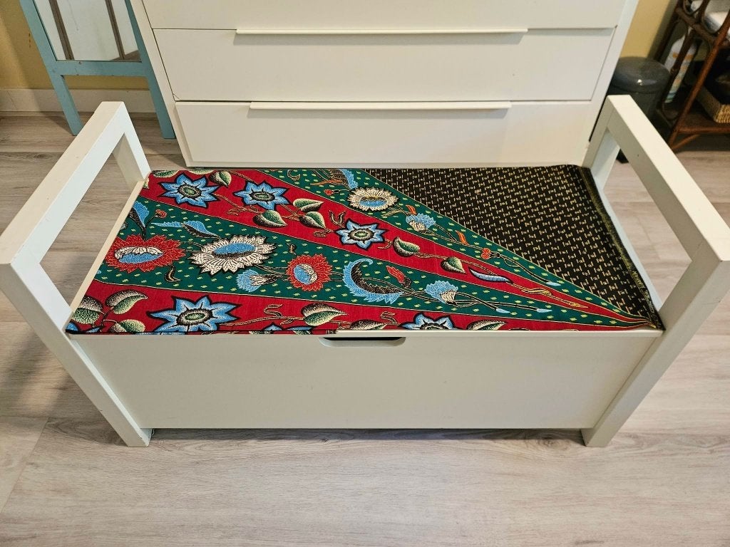 Bank met opbergvak B87 * D38 * H34/47,5 cm, Ophalen, Zo goed als nieuw