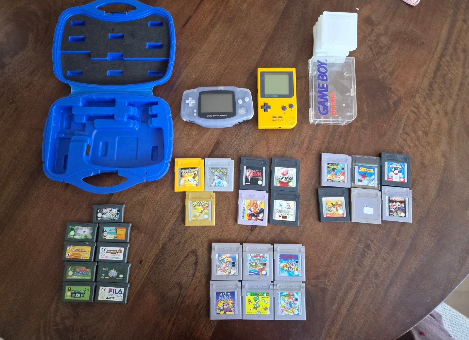 Game Boy Pocket & Game Boy Advance met 28 games en koffer, Ophalen, Gebruikt, Game Boy Pocket, Met games