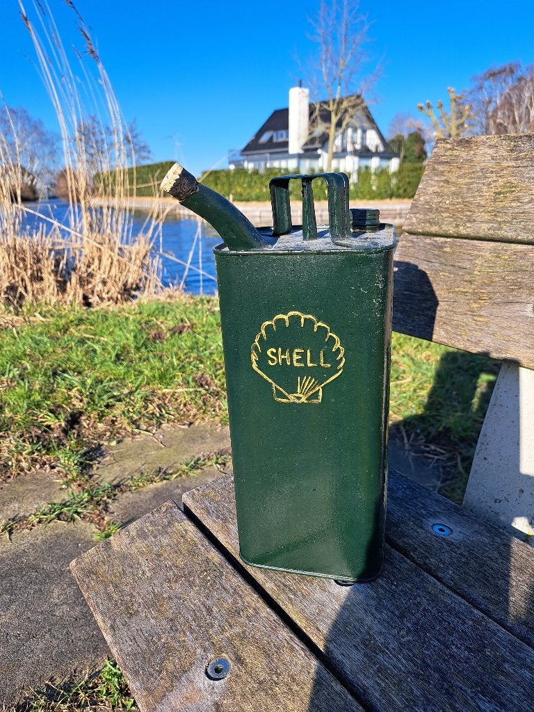 Shell petrolium oliekan 1956 ***Leuk ***, Groen, Gebruikt, Ophalen of Verzenden, Klassiek