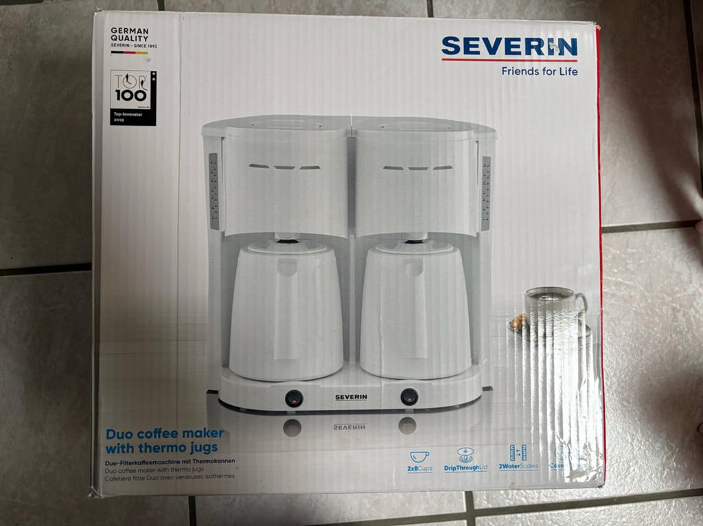 Severin Duo Koffiezetapparaat met Thermoskannen, 10 kopjes of meer, Gemalen koffie, Ophalen of Verzenden, Koffiemachine