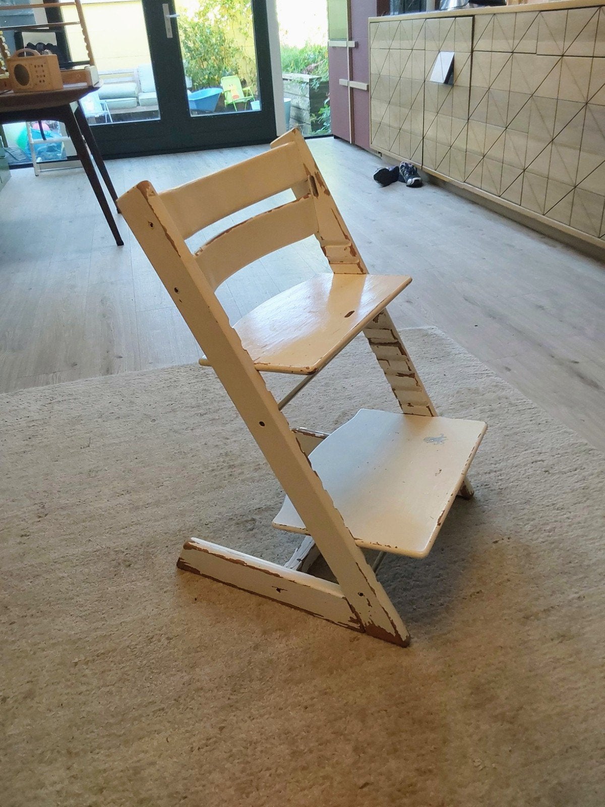 Tripp Trapp kinderstoel (oud model), Ophalen of Verzenden, Gebruikt, Meegroeistoel, Aanschuifbaar