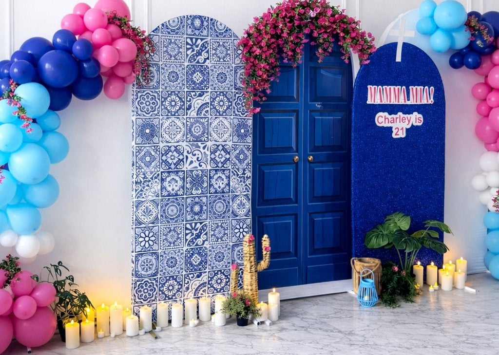 Backdrop photobooth feest decoratie ballonnen, Ophalen, Nieuw, Feestartikel, Geboorte of Huwelijk