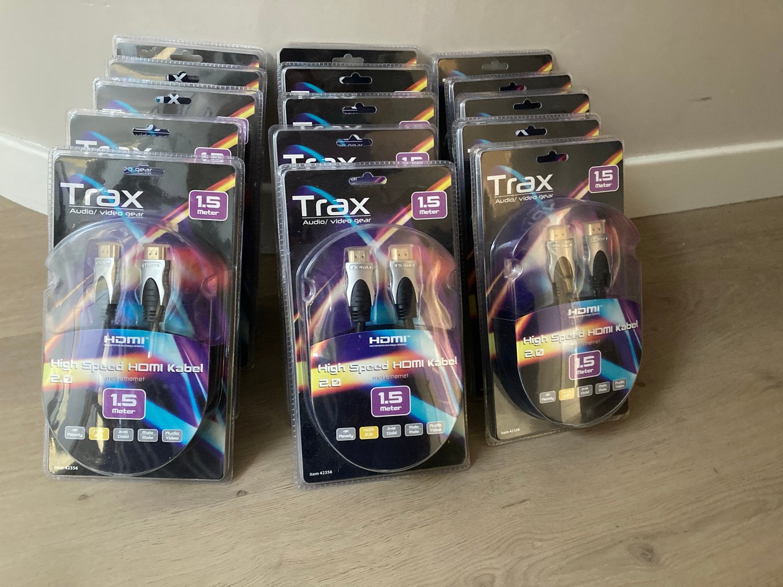 Trax High Speed HDMI Kabel 2.0 - 1.5 meter (15 stuks), Ophalen of Verzenden, Nieuw, Minder dan 2 meter, HDMI-kabel