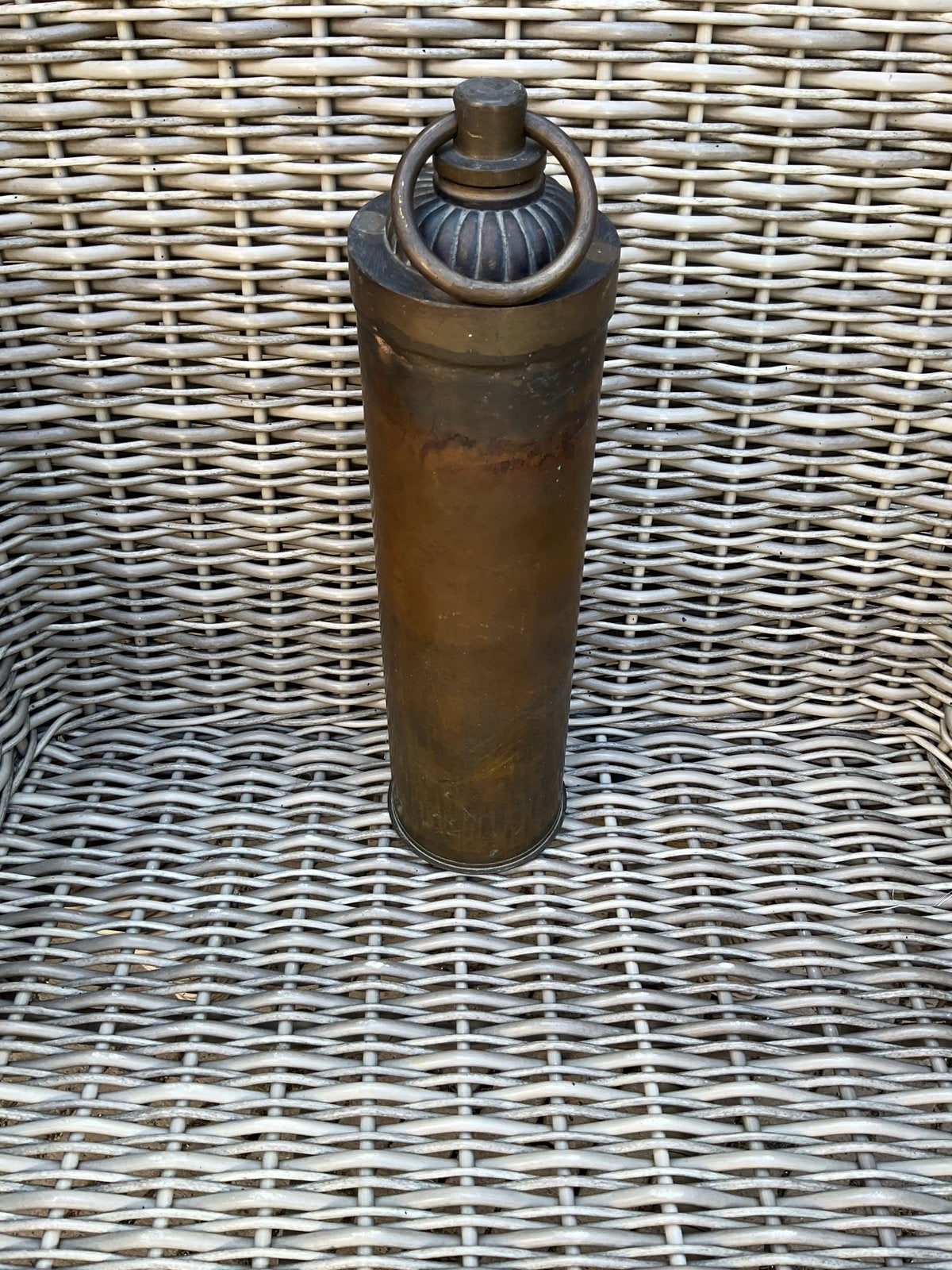 Trench Art WO1 Warmwaterkruik van 75mm Granaathuls uit 1916, Ophalen of Verzenden, Landmacht, Overige gebieden, Hulzen of Bodemvondsten