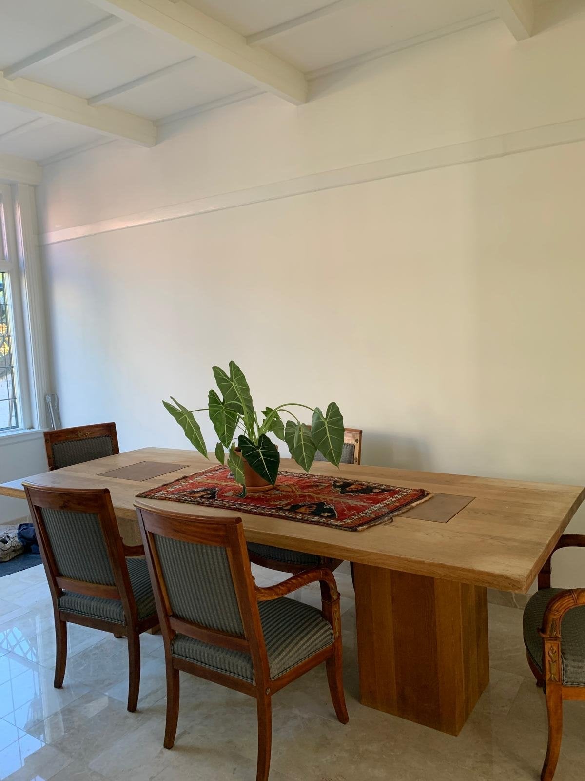 Massief eiken eettafel - 260x100 cm, Ophalen, Gebruikt, Eikenhout, 50 tot 100 cm