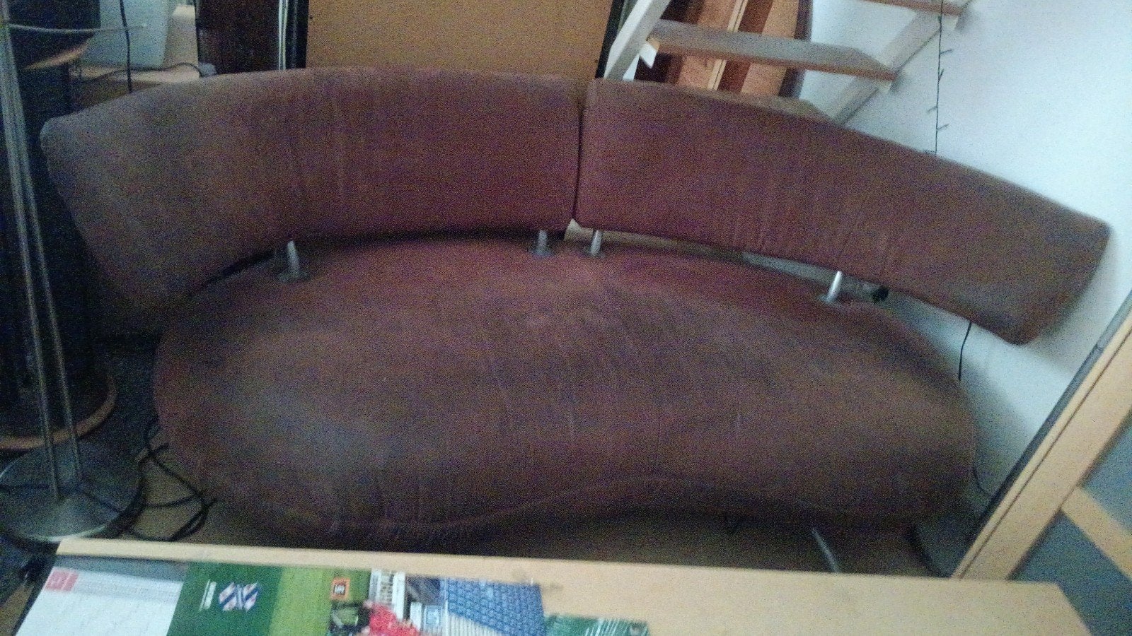 3 zits bank stof bruin zware kwaliteit  plus 2 fauteuils, Ophalen, Gebruikt, 75 tot 100 cm