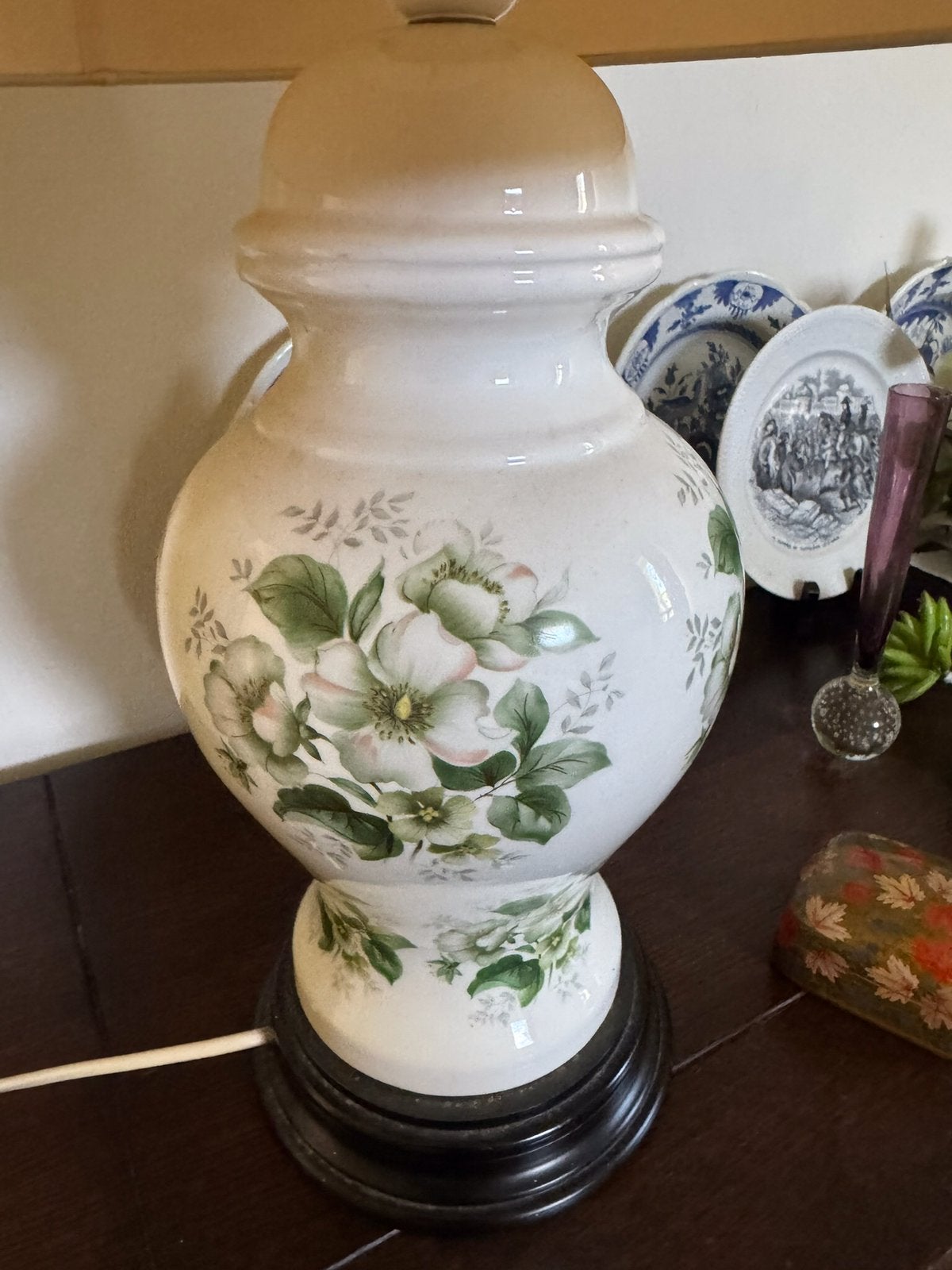 Antieke Chinese Vaaslamp opaalglas, Ophalen, Vintage