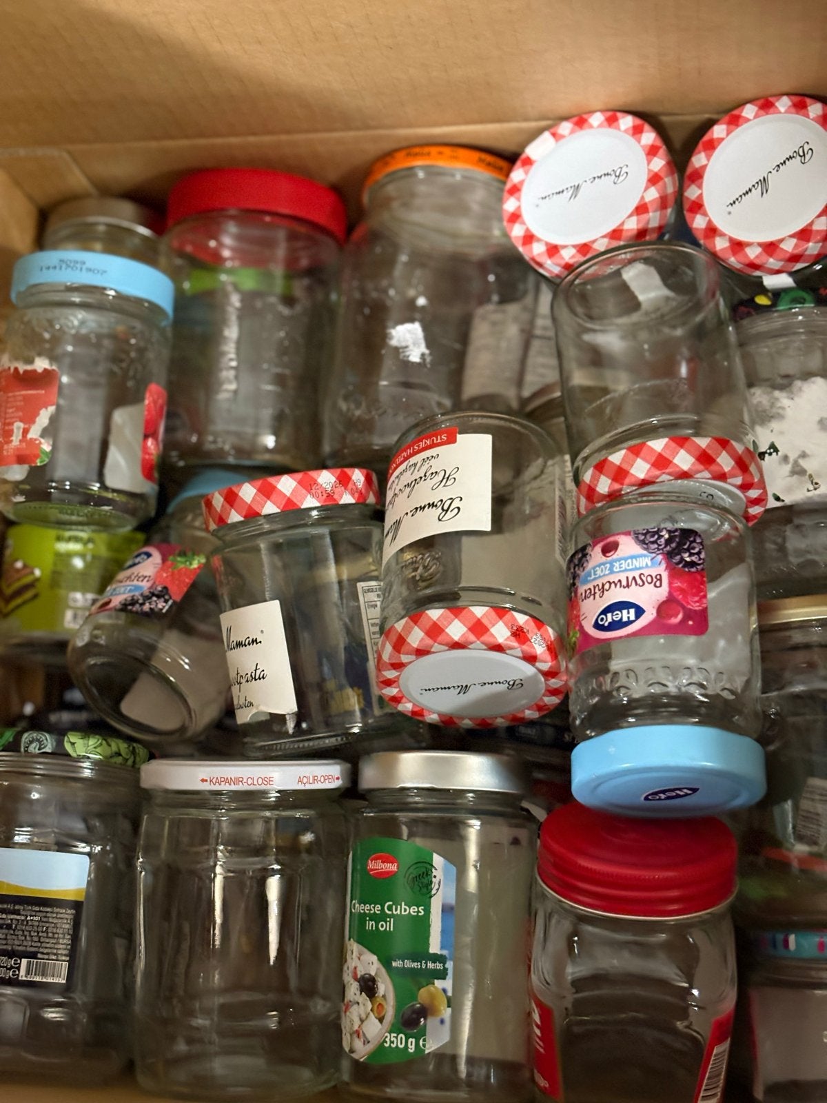 Gratis glazen potten voor diverse doeleinden, Ophalen, Gebruikt, Glas, Pot, Bus of Blik