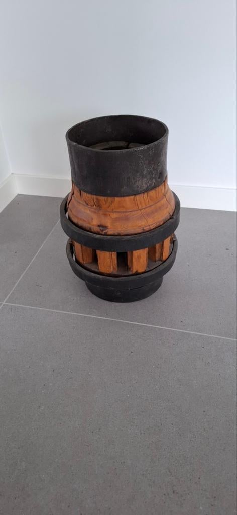 Unieke houten plantenbak / decoratieve vaas, Antiek en Kunst, Antiek | Vazen, Ophalen