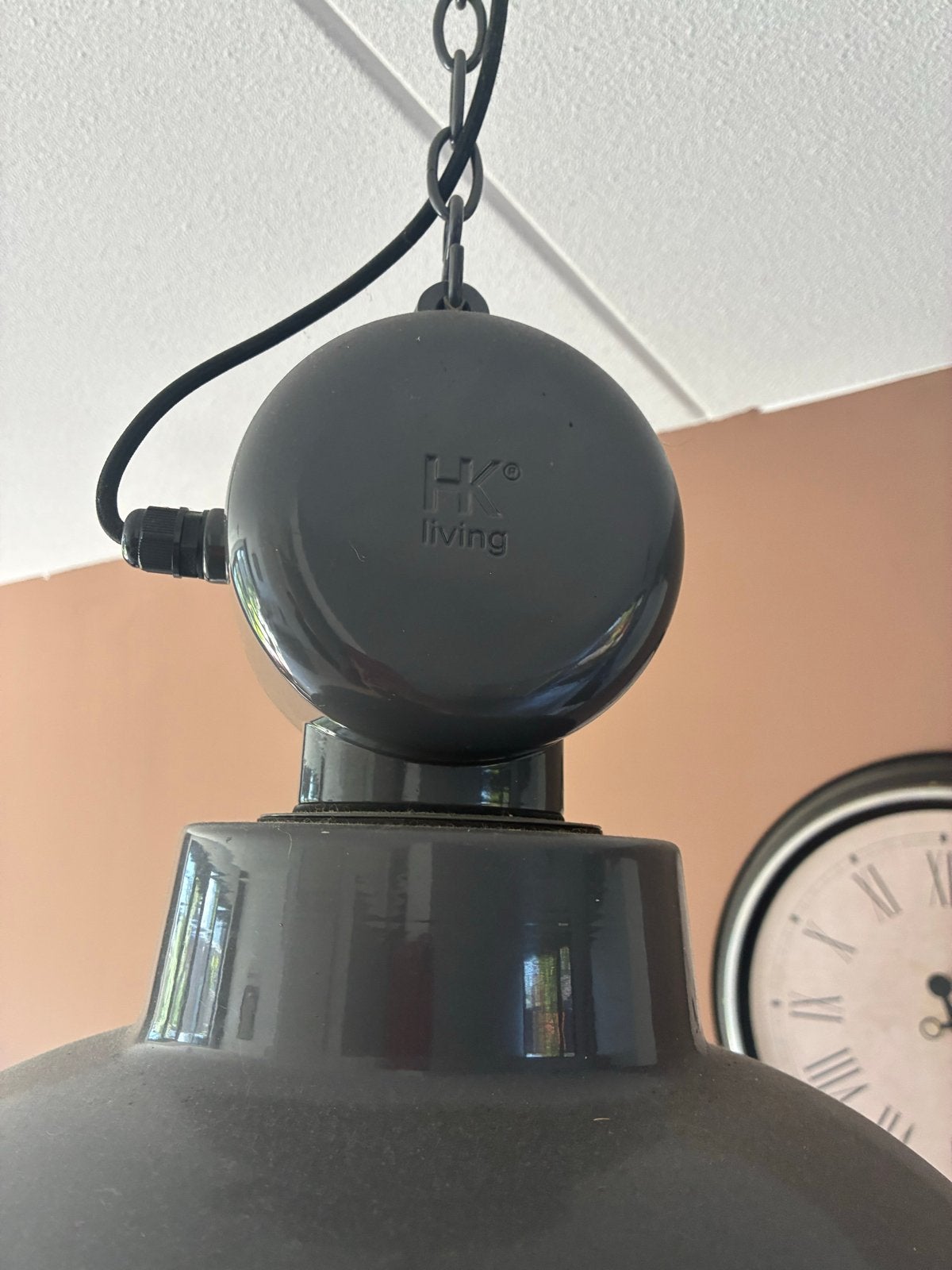 HKliving industriële hanglamp - Grijs, Huis en Inrichting, Lampen | Hanglampen, Ophalen, Gebruikt, Metaal, E27 (groot)
