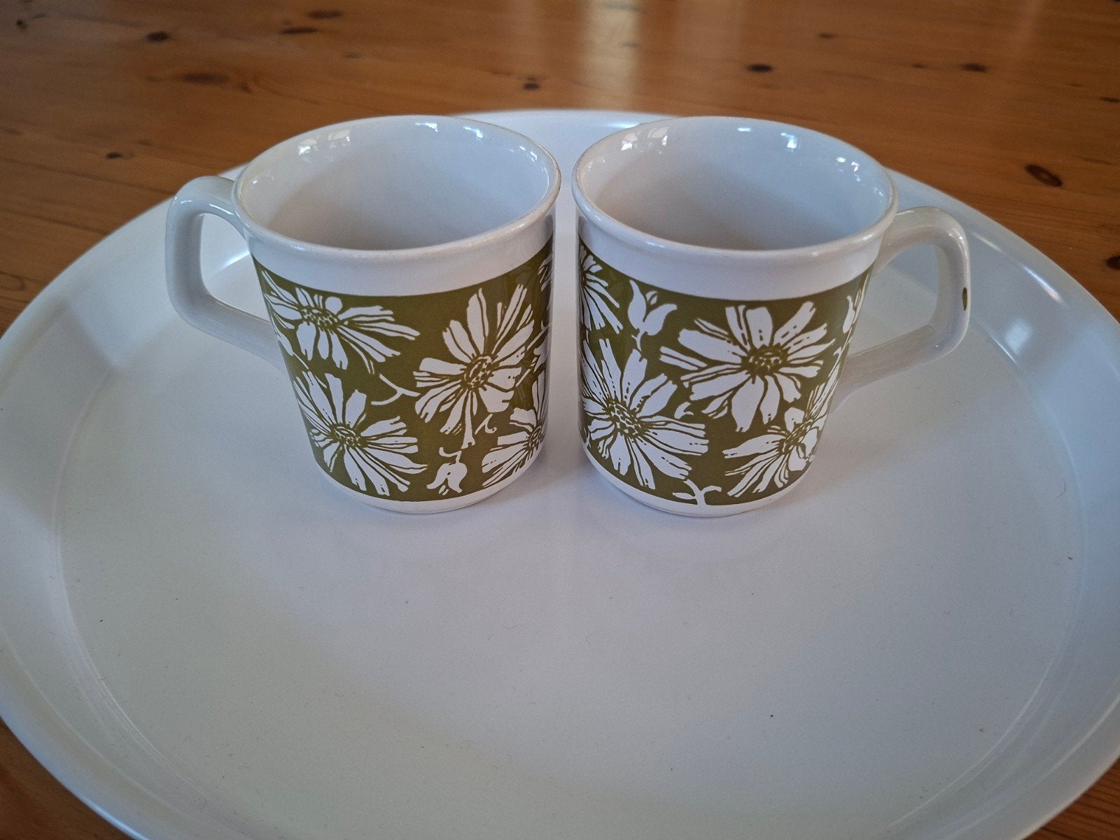 Bekers met bloemen print, Ophalen, Keramiek, Vintage, Mok