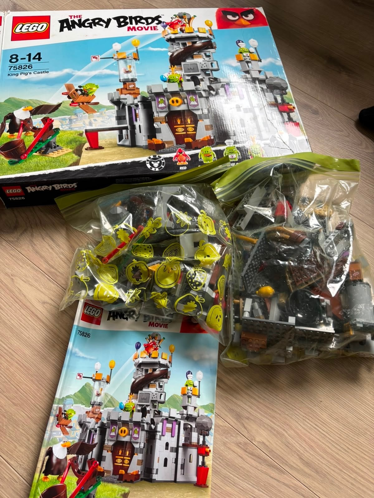 Lego Angry Birds 75826 King Pig's Castle - Compleet, Gebruikt, Overige thema's, Lego, Ophalen of Verzenden