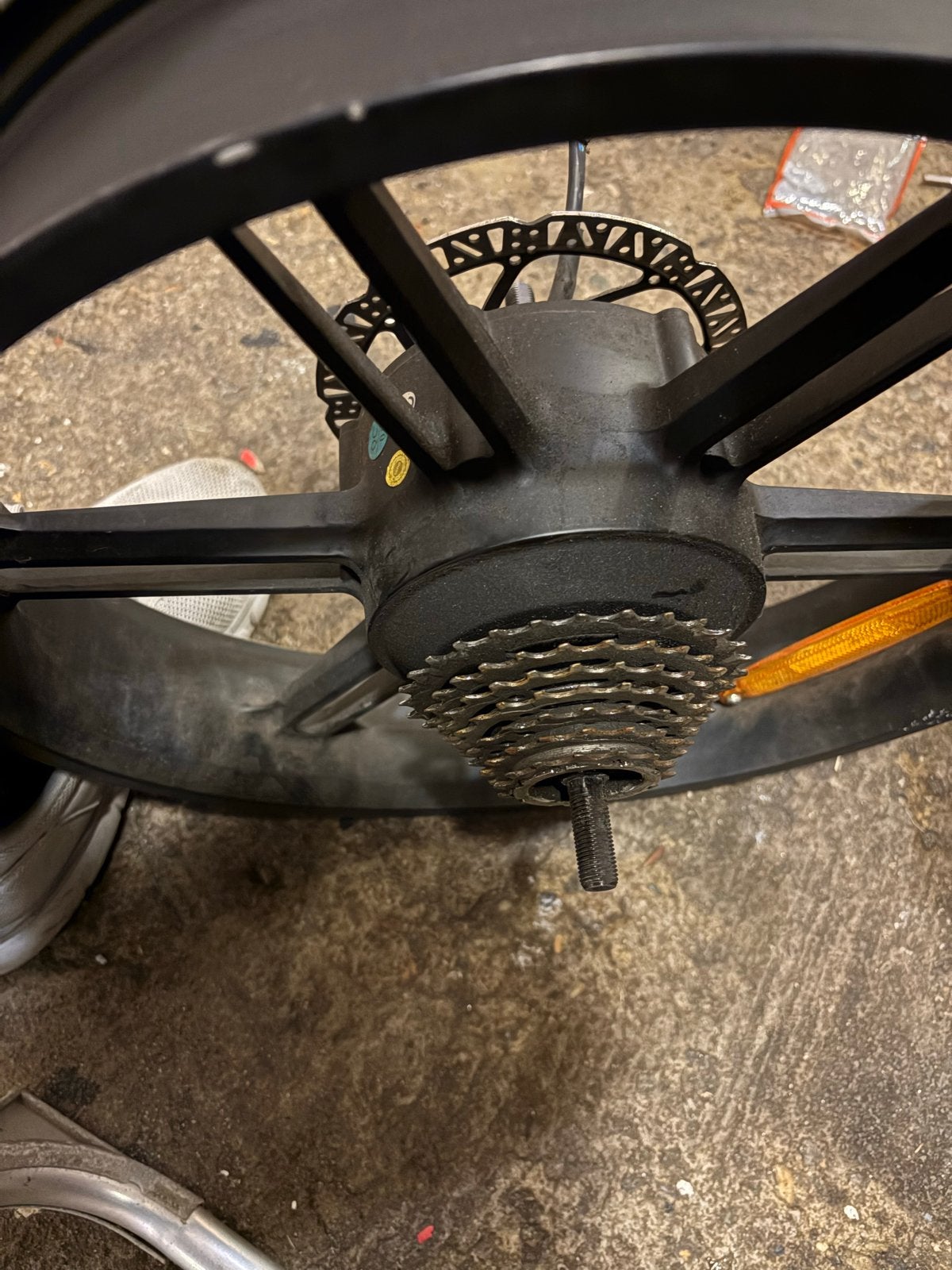 Elektrisch fietswiel met motor en cassette, Gebruikt, Aluminium, Ophalen, Elektrische fiets