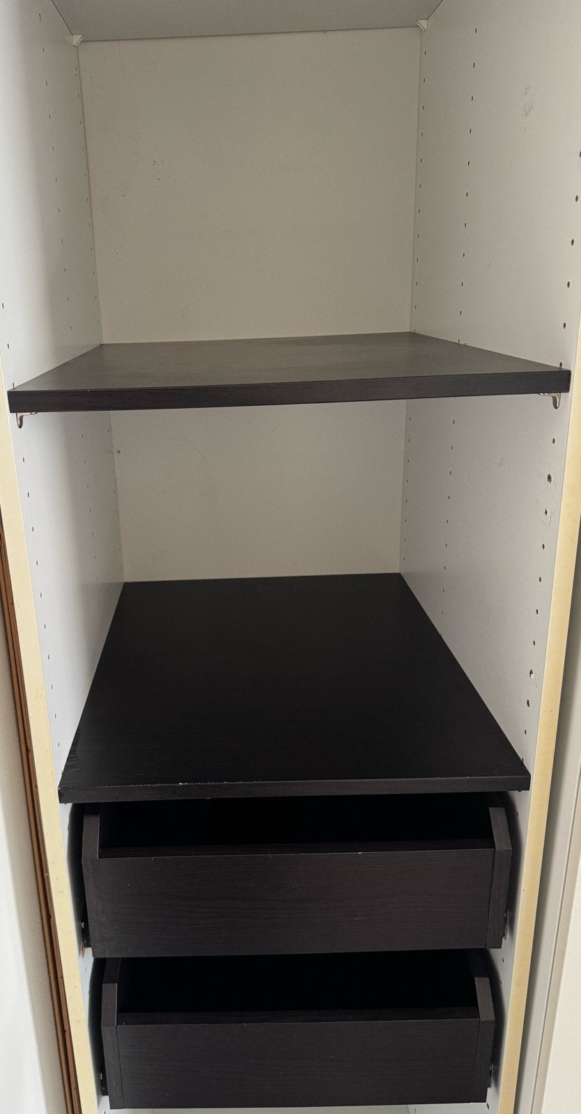 IKEA Komplement lades (2x) en planken (2x) donkerbruin, Ophalen, Gebruikt, 50 tot 100 cm, Minder dan 100 cm