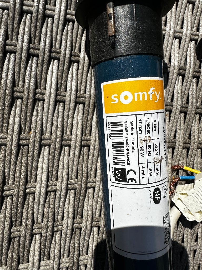 somfy buis motor, Gebruikt, Minder dan 100 cm, Wit, Ophalen of Verzenden