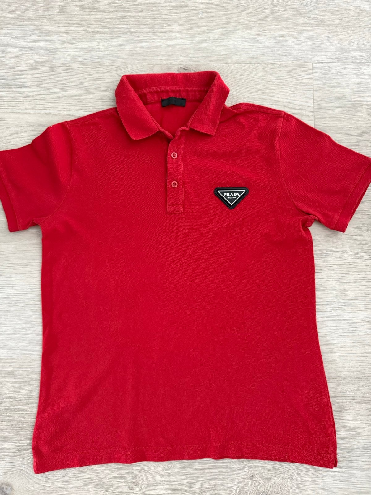 Prada Milano Polo Shirt Rood - Maat S, Kleding | Heren, Verzenden, Gedragen, Maat 46 (S) of kleiner, Rood