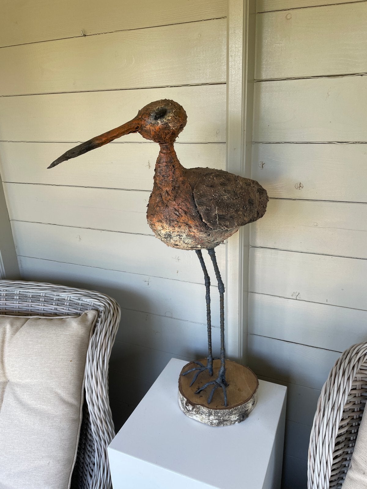 Unieke Grutto sculptuur van Powertex grote 67 cm., Ophalen, 50 - 100 cm, Handgemaakt, Overige materialen