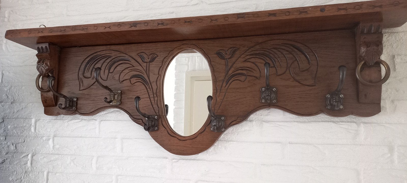 eiken kapstok 101 cm lang., Huis en Inrichting, Woonaccessoires | Kapstokken, Gebruikt, Minder dan 100 cm, Hout, Ophalen