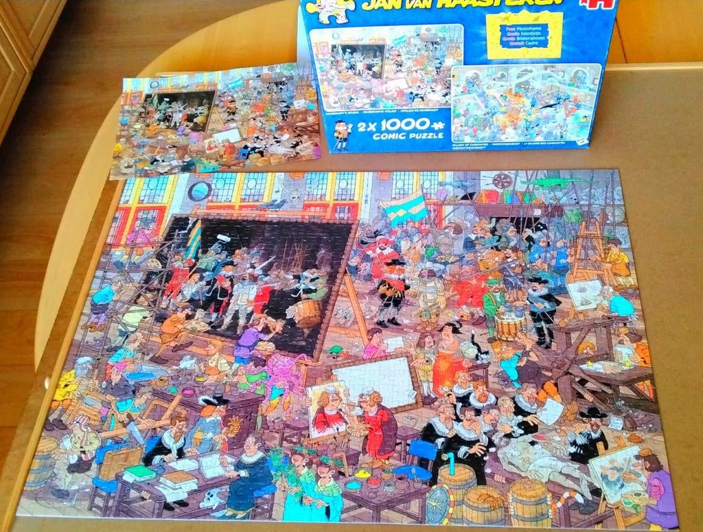 Jan van Haasteren, 2 x 1000, Rembrandt en.v.a., Ophalen of Verzenden, 500 t/m 1500 stukjes, Zo goed als nieuw, Legpuzzel
