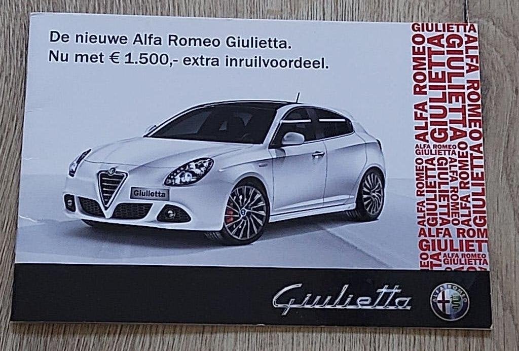 2010 Boekje/Folder Alfa Romeo Giulietta,- Inruilvoordeel., Onbekend, Alfa Romeo, Ophalen of Verzenden, Zo goed als nieuw