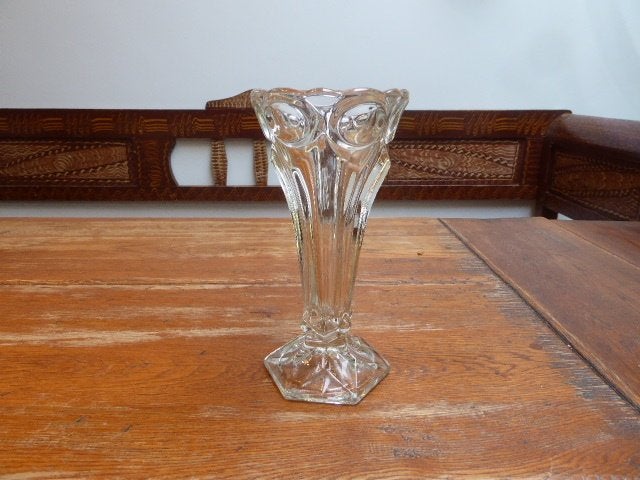 Prachtig vormgegeven art deco persglazen vaas, Rosice, Ophalen of Verzenden