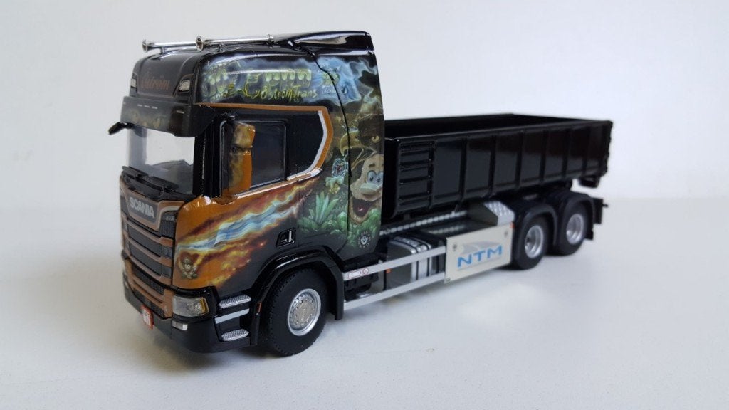 Öström; SCANIA  CR20H 6x4 HOOKLIFT WSI 1/50, Ophalen of Verzenden, Zo goed als nieuw, Bus of Vrachtwagen, Wsi