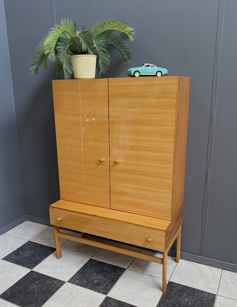 26 Juni 1974 JITONA lade kast licht hout hoogglans 3 delen, Ophalen, 1 of 2 laden, 100 tot 150 cm, 50 tot 100 cm