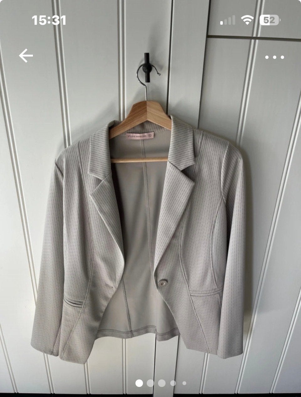Studio Anneloes Blazer Maat S - Kit met Krijtstreep, Kleding | Dames, Jasjes, Kostuums en Pakken, Verzenden, Beige, Jasje, Maat 36 (S)