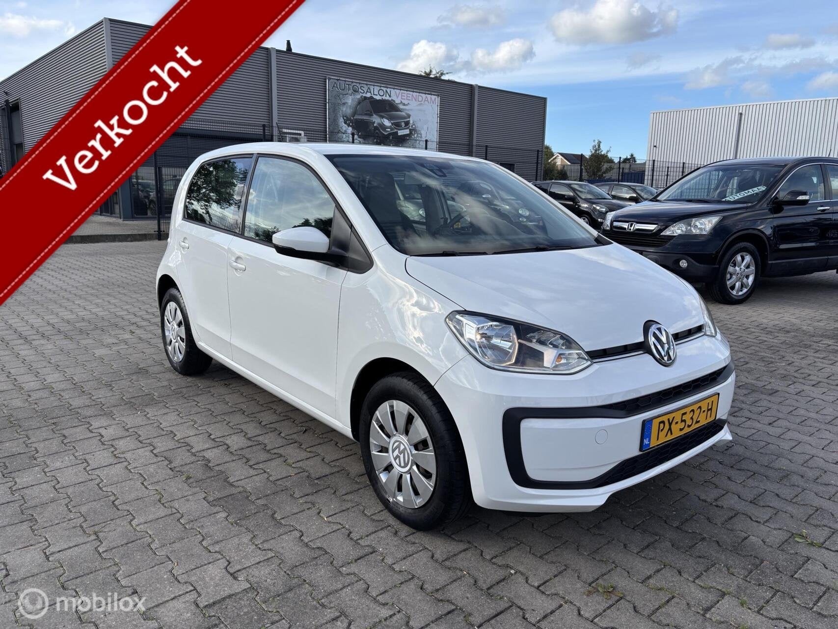 Volkswagen Up! 1.0 4DRS AIRCO LED ELL PAKK ... 96720.KM, Auto's, Voorwielaandrijving, Stof, Gebruikt, Wit