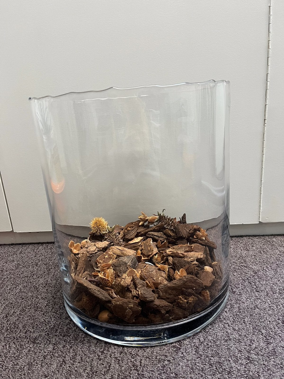 Windlicht / vaas 30x34 cm met deco, Huis en Inrichting, Ophalen, Zo goed als nieuw