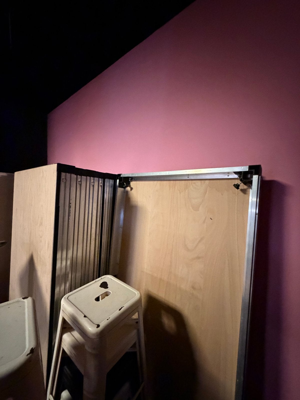 10 Podiumdelen 2x1m met poten en trappen, z.g.a.n., Ophalen of Verzenden, Zo goed als nieuw