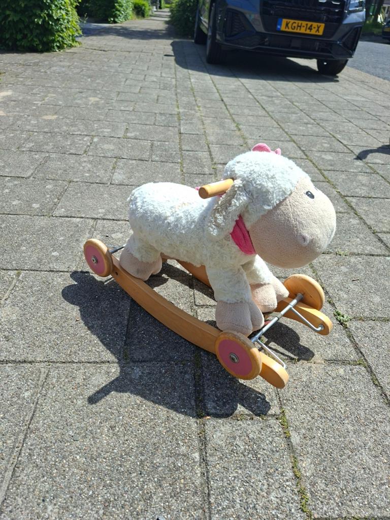 Schattig hobbelschaap met wielen - 2-in-1 speelplezier!, Ophalen, Gebruikt, Jongen of Meisje