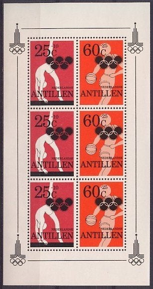 Nederlandse Antillen 667 postfris Olympiade 1980, Postzegels en Munten, Postzegels | Nederlandse Antillen en Aruba, Postfris, Ophalen of Verzenden