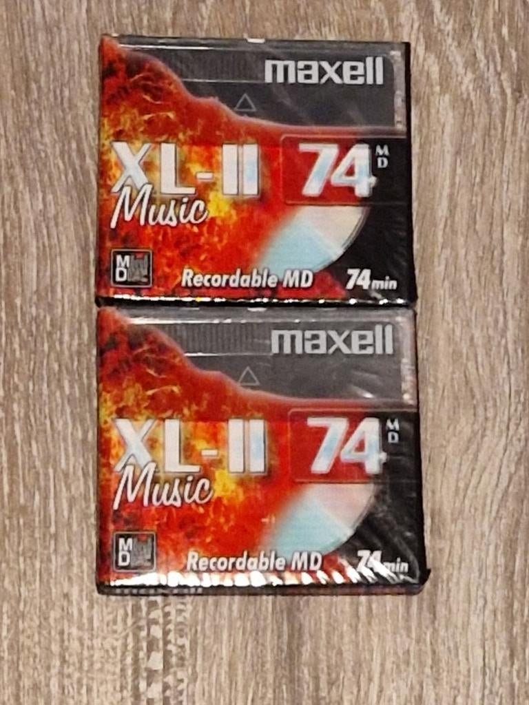 2x Maxell XL-II 74 minidisc/minidisk nieuw in verpakking!, Ophalen of Verzenden