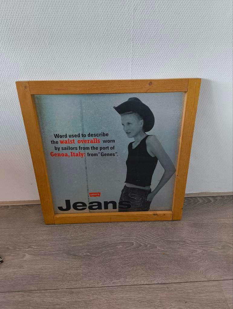 Retro Levis reclamebord, Ophalen of Verzenden, Reclamebord