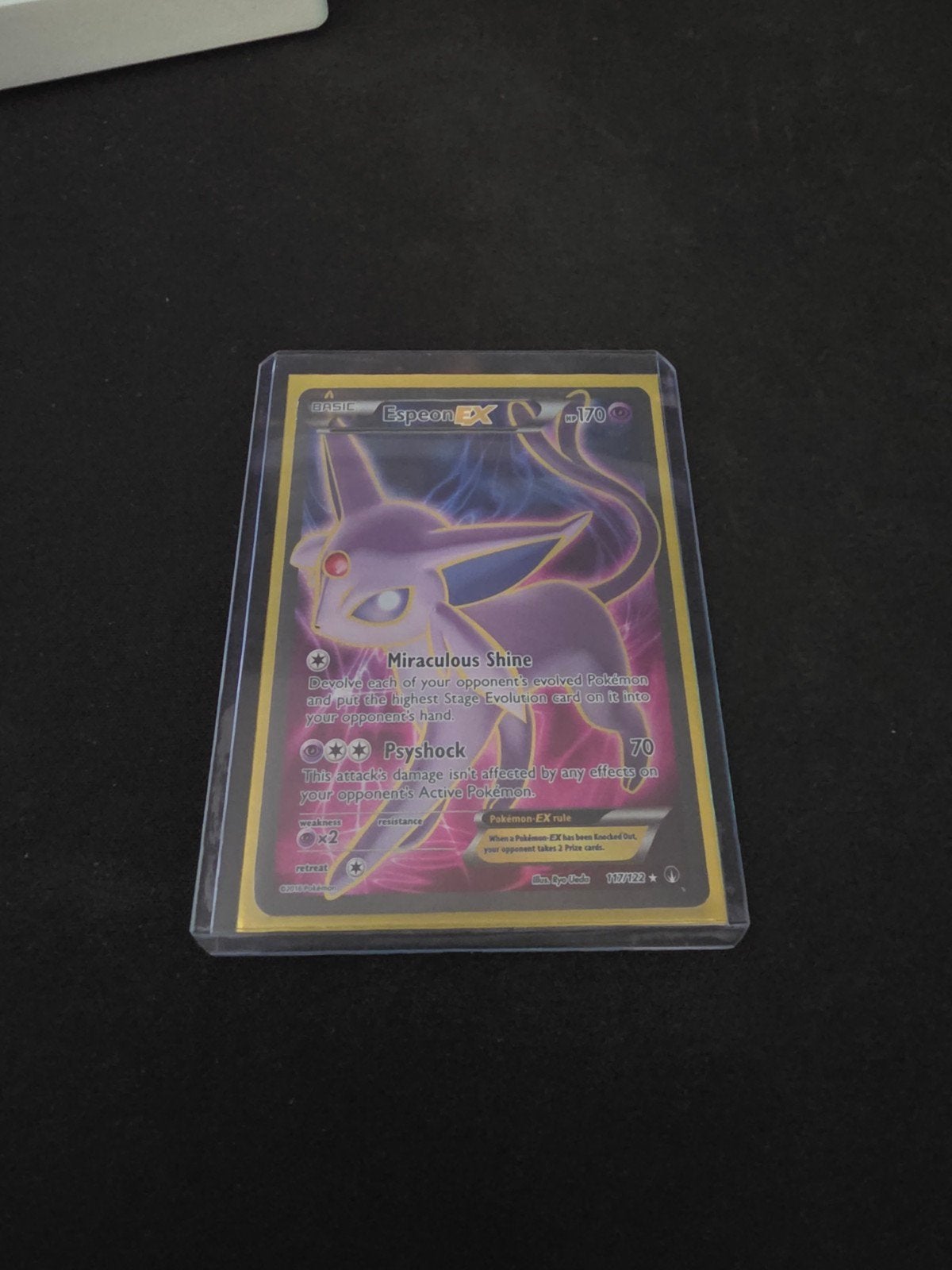 Espeon EX Pokemon Kaart, Ophalen of Verzenden, Zo goed als nieuw, Losse kaart, Foil