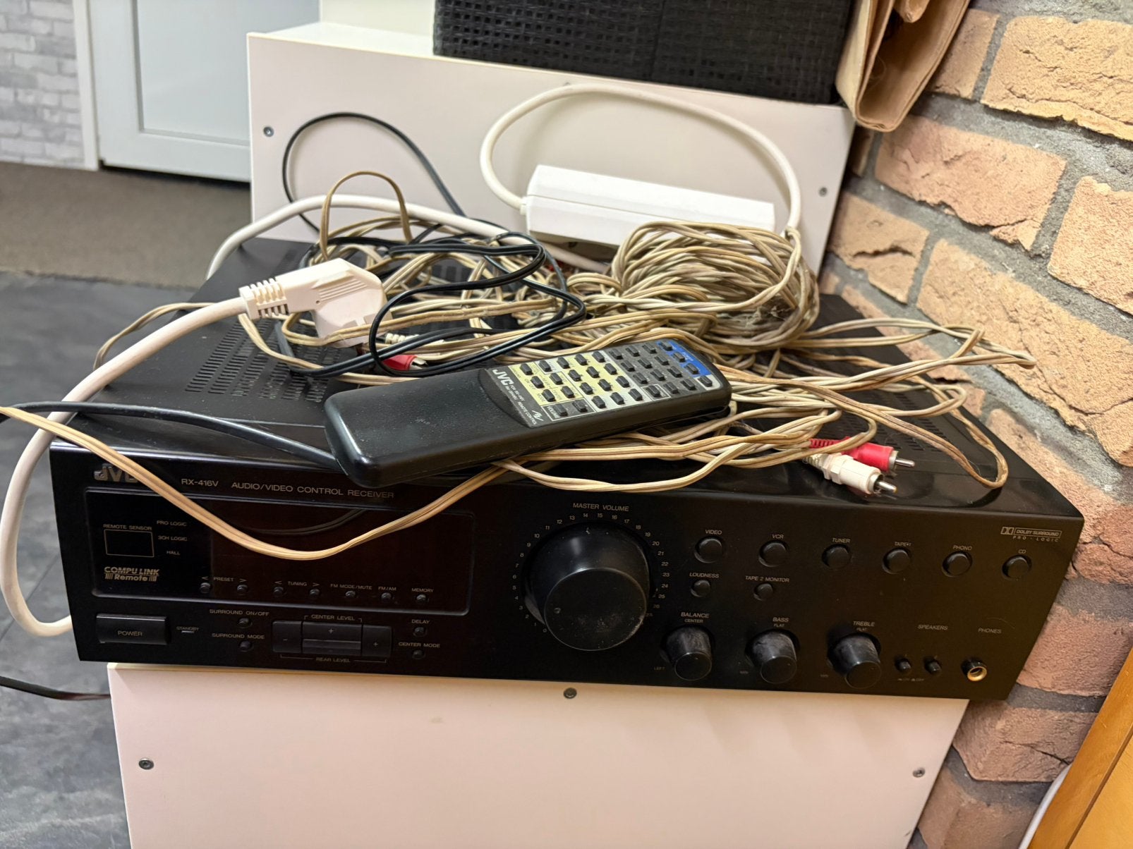 Boxen en JVC receiver, Audio, Tv en Foto, Versterkers en Receivers, Ophalen, Gebruikt, JVC, Minder dan 60 watt