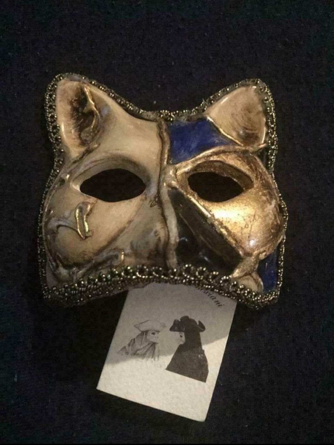 Handgemaakt kattenmasker uit Venetië, Ophalen, Zo goed als nieuw