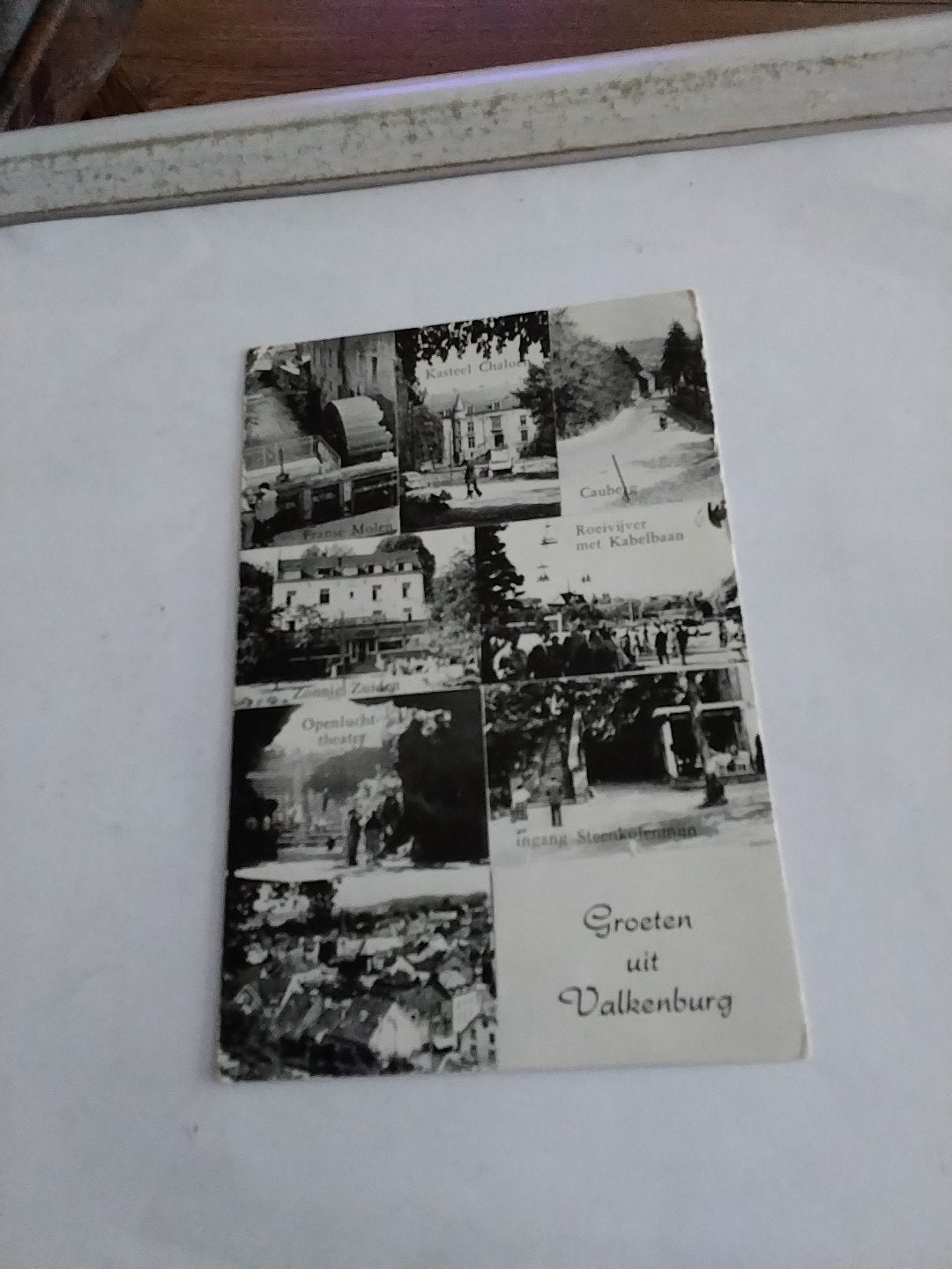 Oude ansichtkaart Groeten uit Valkenburg, 1957, Ophalen of Verzenden, 1940 tot 1960, Limburg