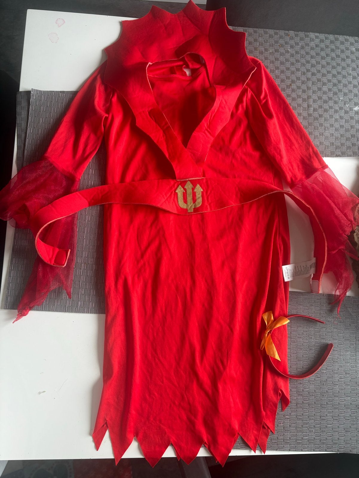 Rood duivel kostuum maat 140, Ophalen of Verzenden, Gebruikt, Jongen of Meisje, Overige typen