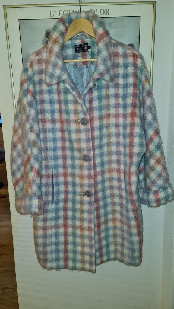 River Woods Oversized Wollige Coat 60s Stijl XL 44/46/48, Overige kleuren, Verzenden, RIVER WOODS, Jas of Mantel