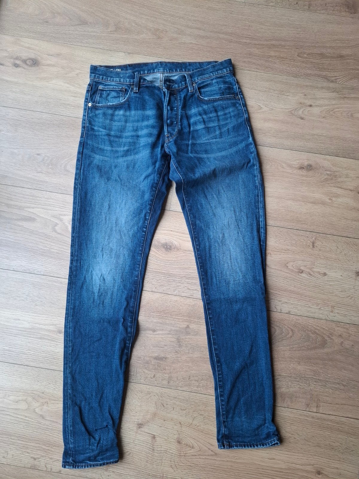 G-Star Raw 3301 Slim Jeans - Maat 34x36, Blauw, Ophalen of Verzenden, Gedragen, G-Star Raw